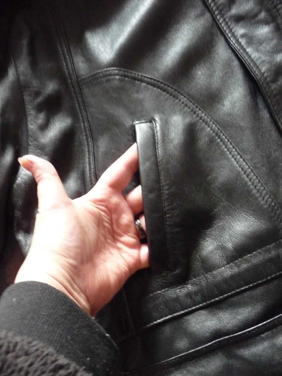3/4 length leather jacket/blouson – photo 19